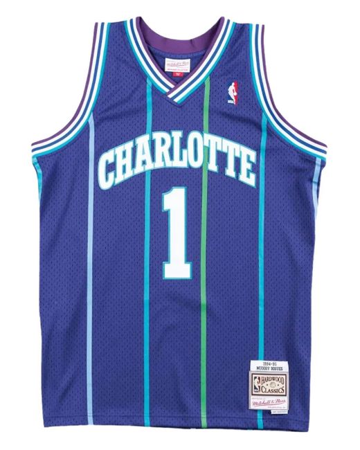 Mitchell & Ness Blue X Nba Hornets 94 Muggsy Bogues Swingman Alternate Tank Top for men