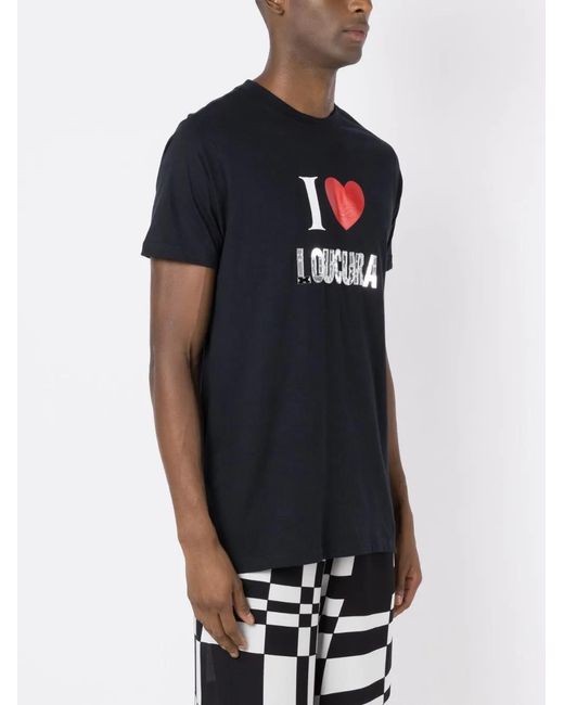 Amir Slama Black Slogan-Print Cotton T-Shirt