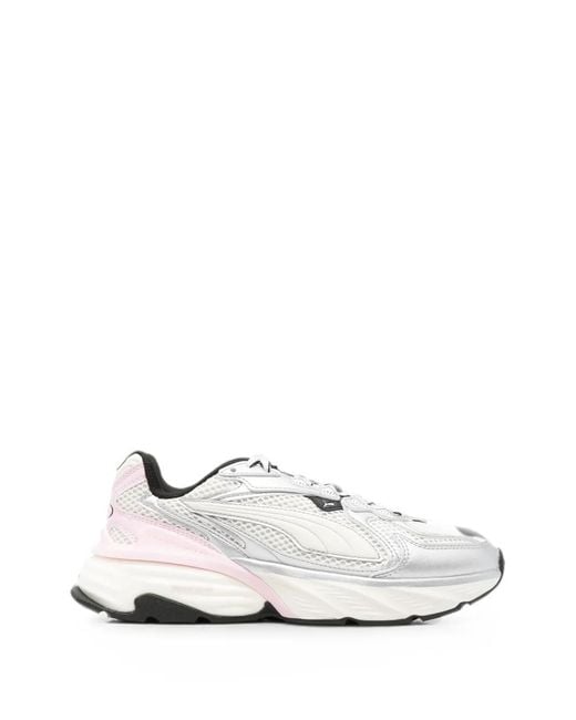 PUMA White Fade Nitro Ls Lace-Up Sneakers