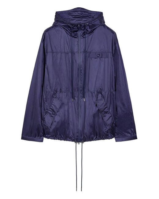 Ports 1961 Blue Ocean Breeze Hooded-Drawstring Jacket
