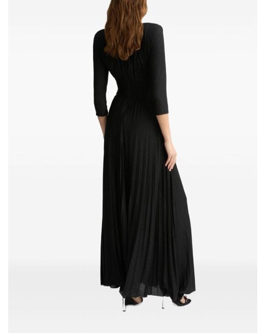 Liu Jo Black Pleated Jersey Dress