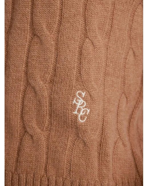 Sporty & Rich Brown Src Cable-Knit Buttoned Cardigan