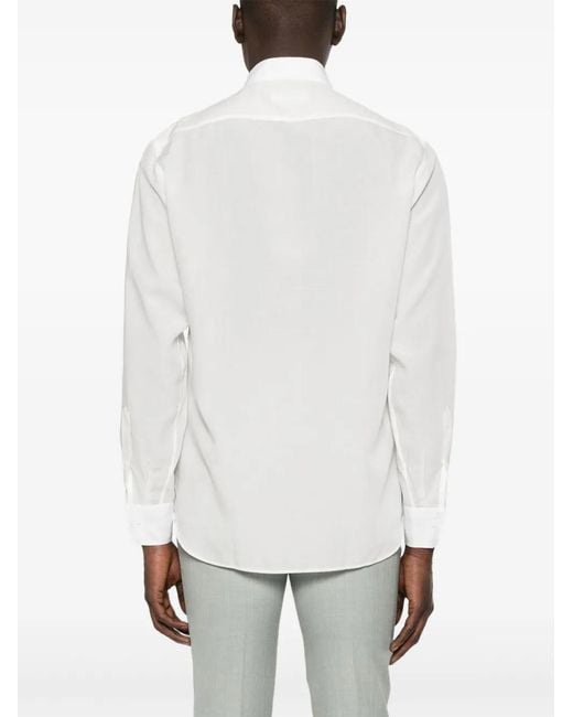 Lardini White Pointed-Collar Shirt for men