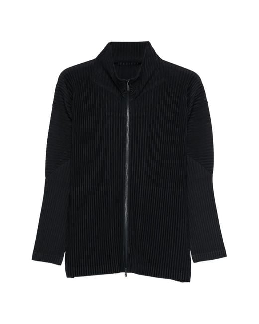 田*中様 ISSEY MIYAKE ブラック ジップアップジャケット Homme Plissé Issey Miyake メンズ ブラック ジップアップ ジャケット