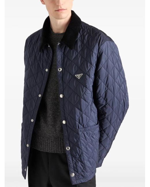Prada Blue Quilted Jacket for men