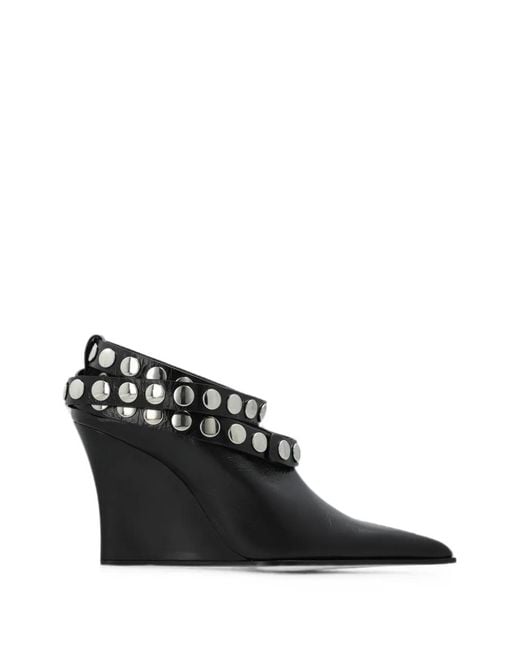 IRO Black Fauve Stud-Embellished Wedge Pumps