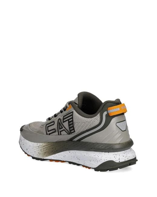 EA7 Gray Logo-Print Sneakers