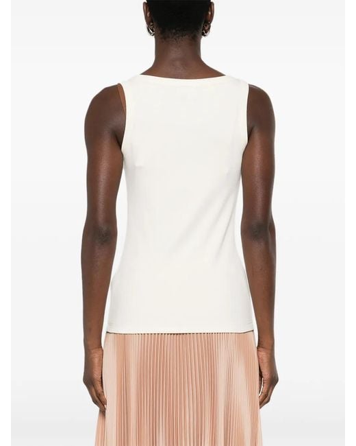 Fabiana Filippi White Scoop-Neck Top