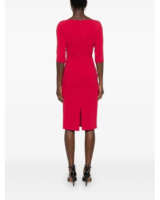 Robe Mi-Longue À Design Froncé Talbot Runhof en coloris Red