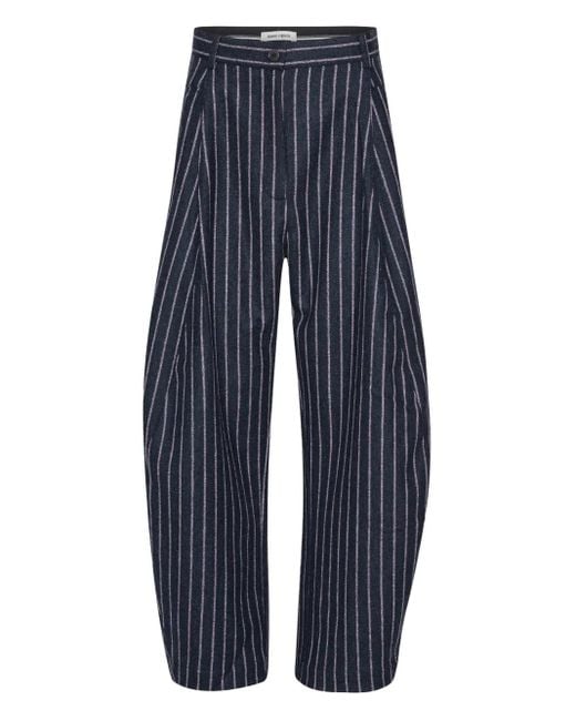 Henrik Vibskov Blue Shady Suiting Pinstripe Wide-Leg Trousers