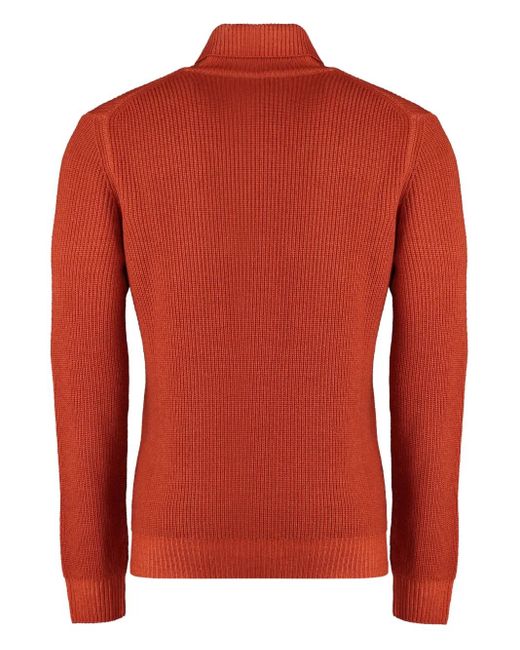 Moorer Red Pull Côtelé À Col Roulé for men