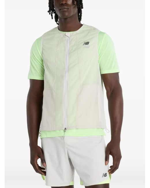 Chaleco Rc Con Cremallera New Balance de hombre de color Green