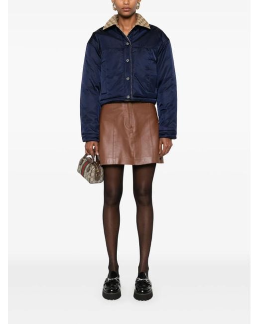Gucci Blue Reversible Cropped Jacket