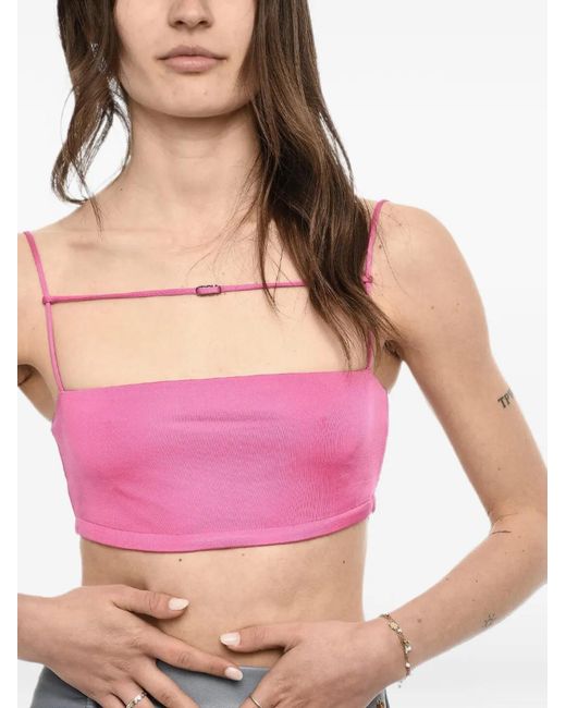 DSquared² Purple Logo-Detail Sleeveless Top