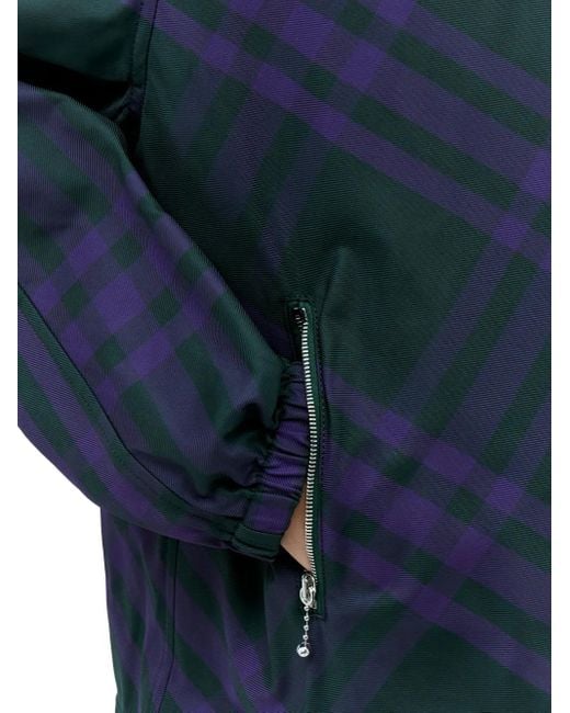 Burberry Blue Hooded Plaid Jacket