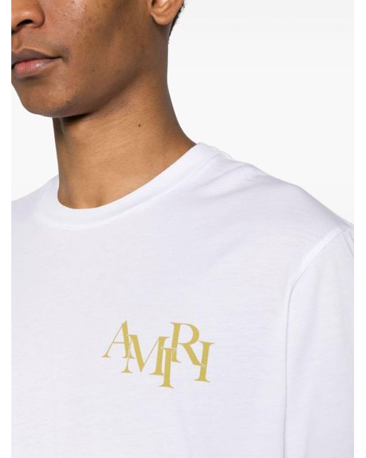Amiri White Champagne Cotton T-shirt - Men's - Cotton for men