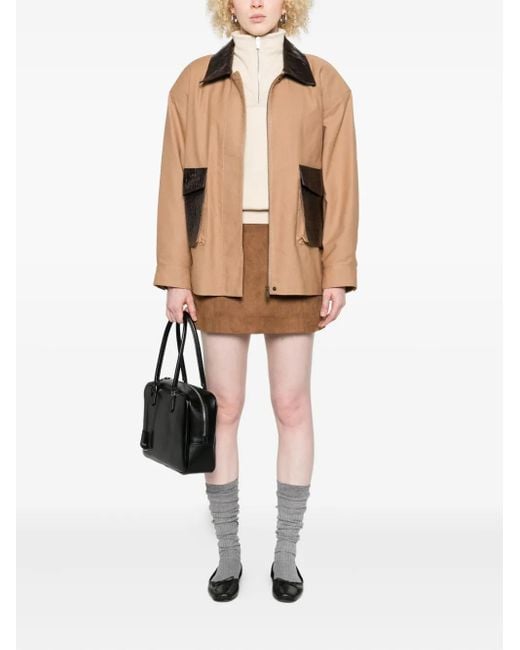 DUNST Brown High-Waisted A-Line Skirt