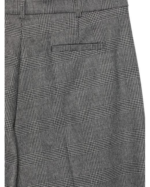 Pinko Gray Check-Pattern Trousers