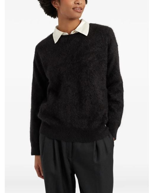 Chinti & Parker Black Crew-Neck Cashmere Sweater