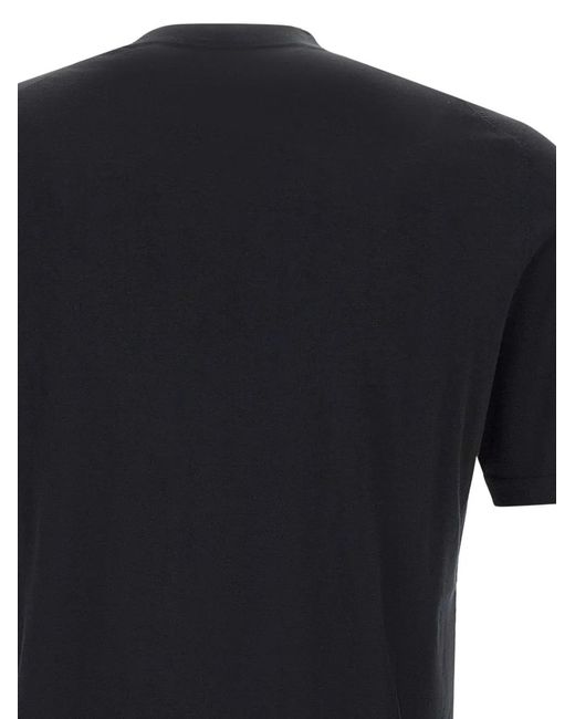 Kangra Black Crew-Neck Cotton T-Shirt for men