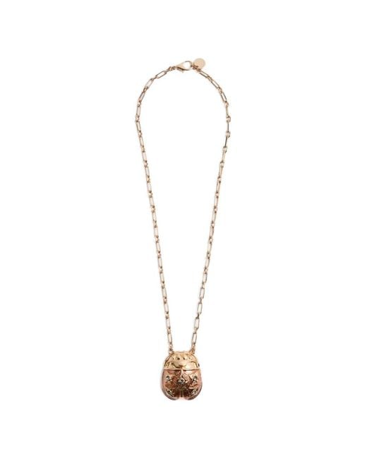 LaDoubleJ White Solid Ladybug Embellished Necklace