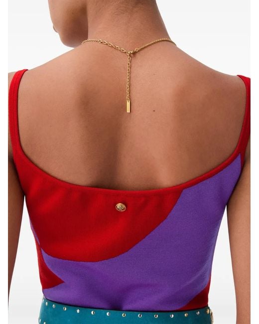 Versace Red Stretch Wool Knit Mini Dress