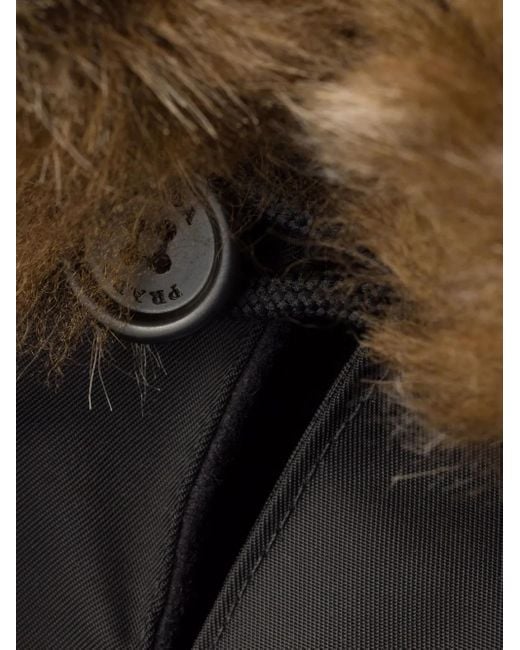 Prada Black Shearling-Trimmed Hood for men