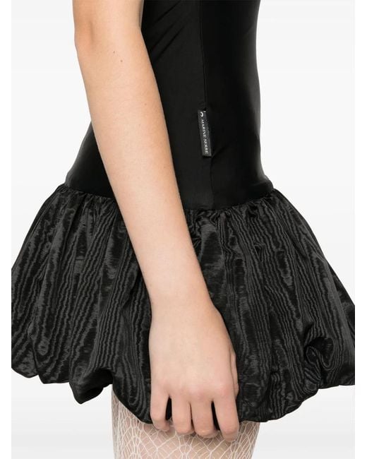 MARINE SERRE Black Moire Mini Dress