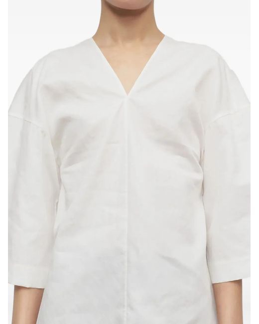 The Row White Elna Blouse