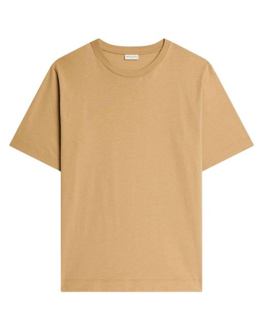 Dries Van Noten Natural Crew-neck Cotton T-shirt for men