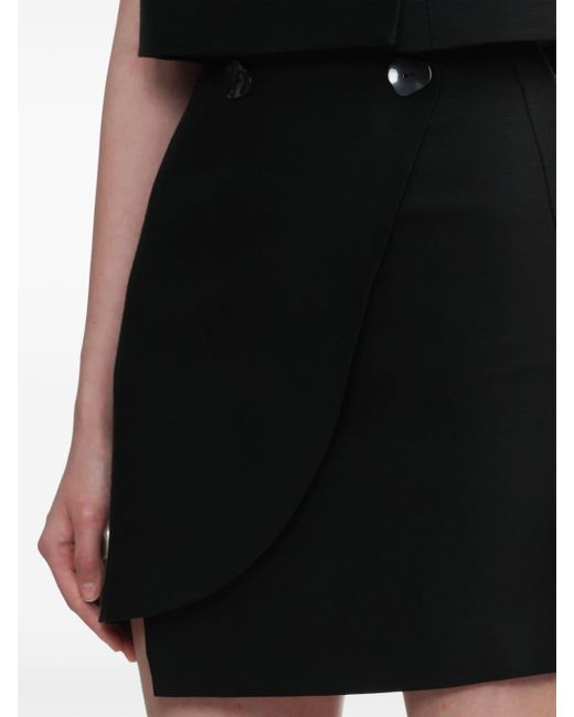 Aje. Black Asymmetric High-waisted Skirt