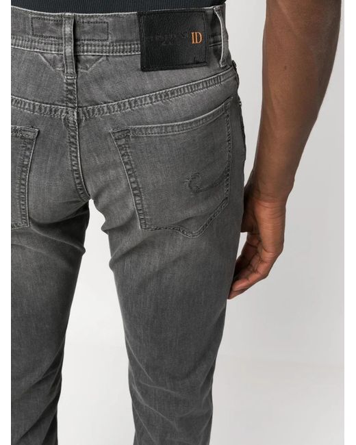 Corneliani Gray Low-Rise Straight-Leg Jeans for men