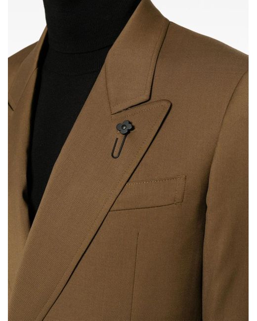 Lardini Green Double-Breasted Wool Blazer for men