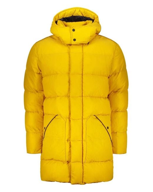 Herno Yellow Hooded Padded Coat for men