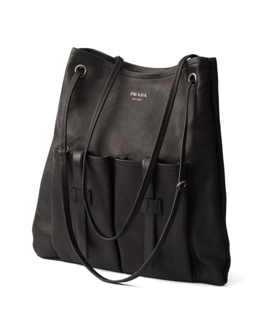Prada Black Große Route Ledertasche