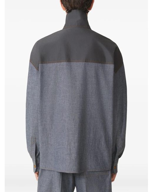 Lanvin Gray Chest-Pocket Shirt for men