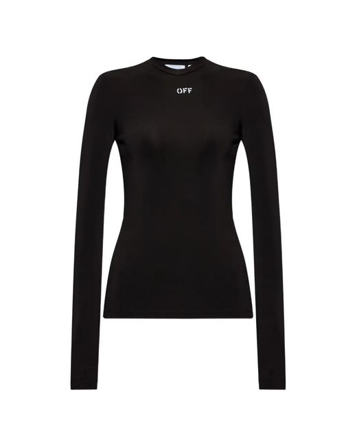 Off-White c/o Virgil Abloh Black Logo-Print Long-Sleeve Top