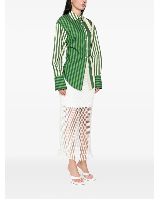 Simon Miller Green Loch Striped Button-Up Shirt