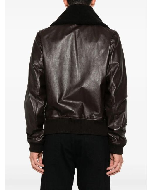 Our Legacy Black Fur-Collar Bomber Jacket for men