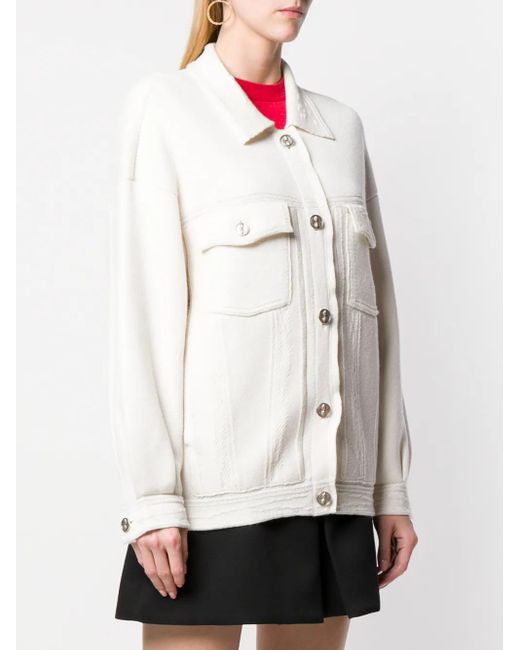 Barrie White Contrast-Stitching Denim-Effect Jacket