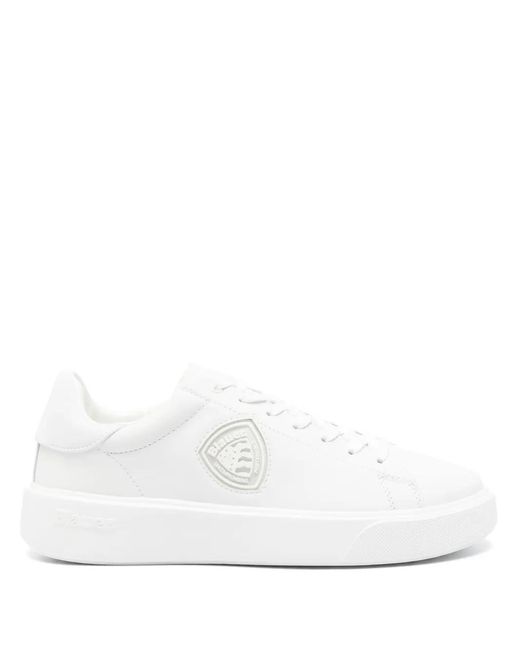 Blauer White Buck07/Lea Leather Sneakers for men