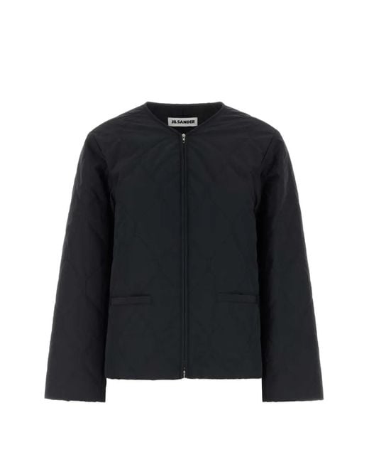 Jil Sander Black Quilted Zip-Up Jacket