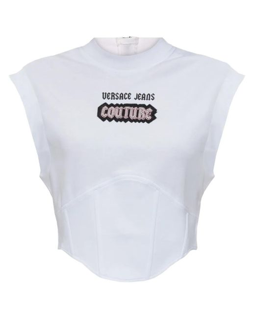 Versace Jeans Couture White Sleeveless Top