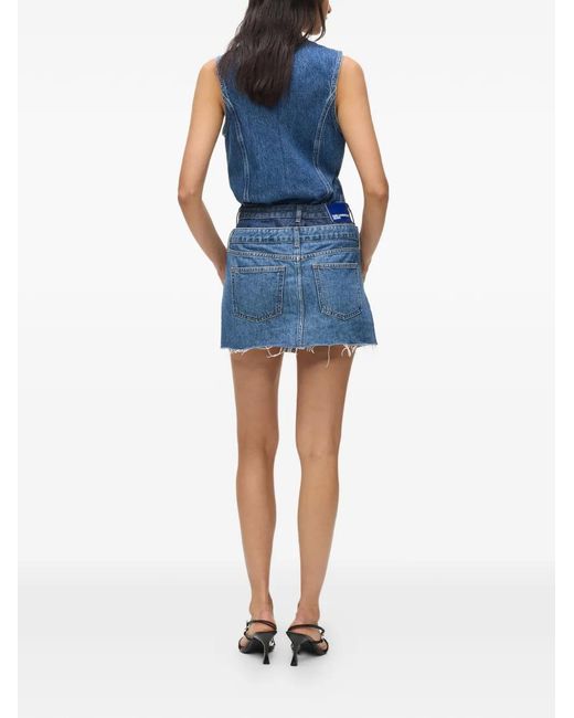 Karl Lagerfeld Blue Double-Waist Denim Mini Skirt