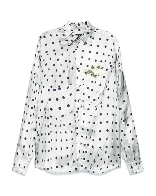 Camicia A Pois di Egonlab in White da Uomo