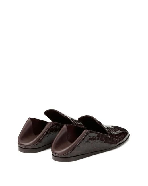 Jimmy Choo Brown Eliot Crocodile-Embossed Leather Slippers for men