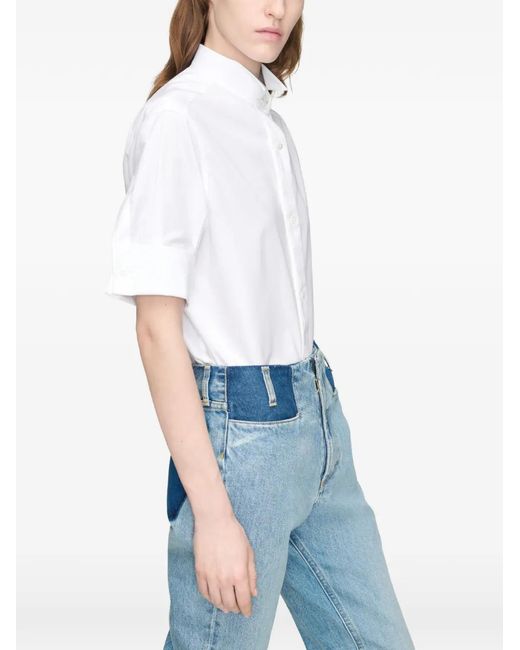 Maison Margiela White Wing-Collar Short-Sleeve Shirt