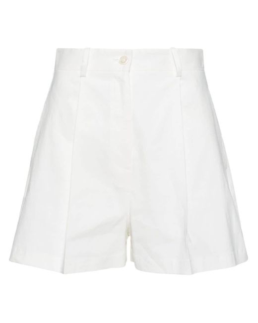 Pinko White High-waisted Tailored Shorts