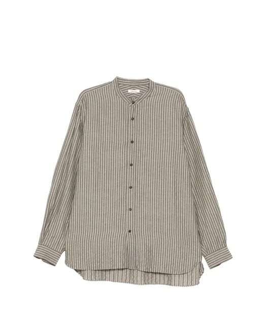 CALMLENCE Gray Striped Shirt for men