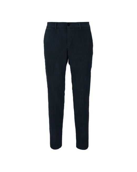 Cruna Blue Solferino Corduroy Trousers for men